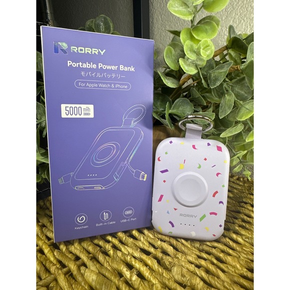 Rorry Other - Rorry Portable Power Bank 5000mAh Keychain Built in Cable for Apple Watch iPhone